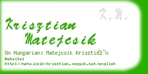 krisztian matejcsik business card